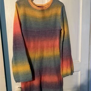SHEIN Colorful Striped Crew Neck Sweater